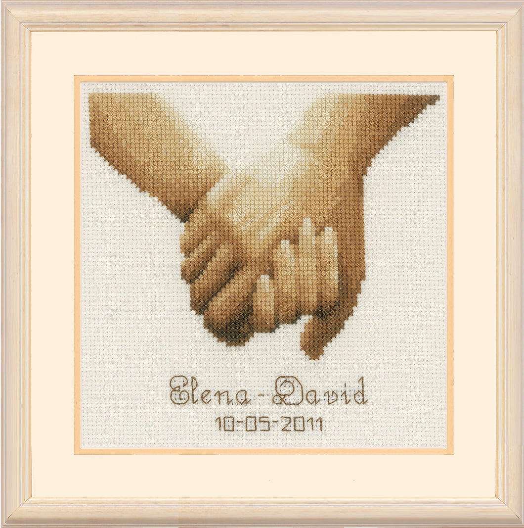 Wedding Record ~ Counted Cross Stitch Kit ~ Holding Hands