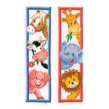 Load image into Gallery viewer, Bookmark Counted Cross Stitch Kit ~ Animals Set of 2