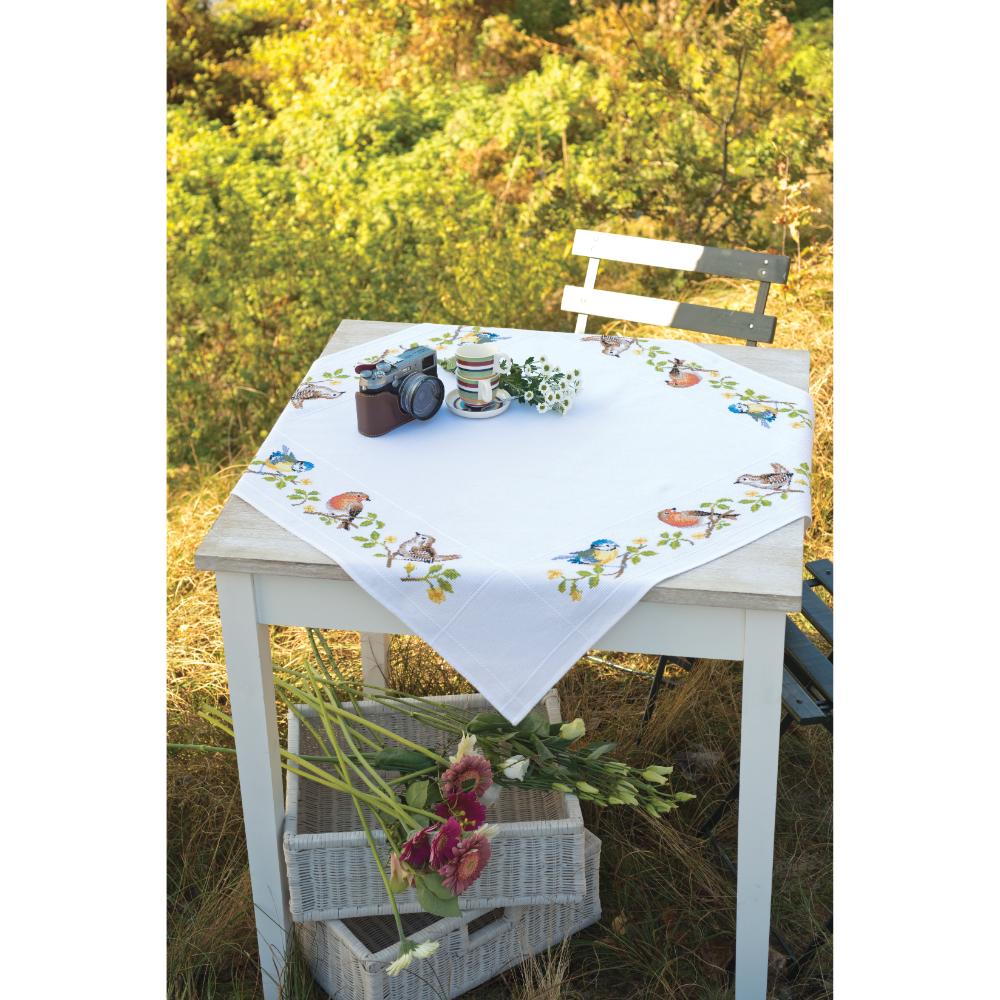 Tablecloth ~ Counted Cross Stitch Kit ~ Garden Birds