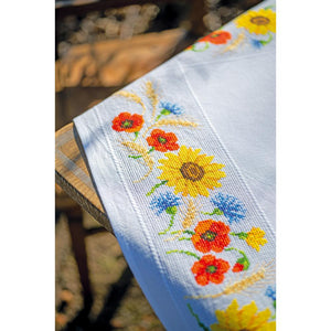 Tablecloth ~ Counted Cross Stitch Kit ~ Wildflowers