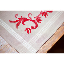 Load image into Gallery viewer, Table Runner Embroidery Kit ~ Red Leaf Design