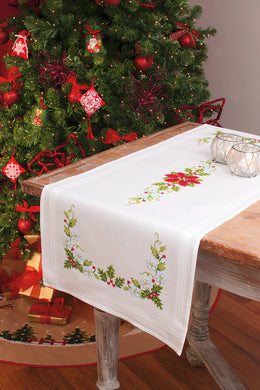 Table Runner ~ Embroidery Kit ~ Poinsettia