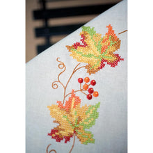 Load image into Gallery viewer, Tablecloth ~ Embroidery Kit ~ Autumn Leaves