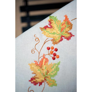Tablecloth ~ Embroidery Kit ~ Autumn Leaves