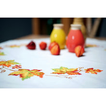 Load image into Gallery viewer, Tablecloth ~ Embroidery Kit ~ Autumn Leaves