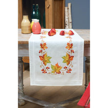 Load image into Gallery viewer, Table Runner ~ Embroidery Kit ~ Autumn Leaves