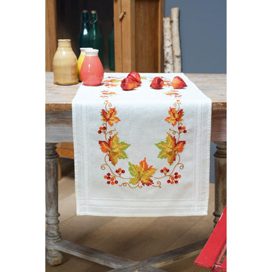 Table Runner ~ Embroidery Kit ~ Autumn Leaves