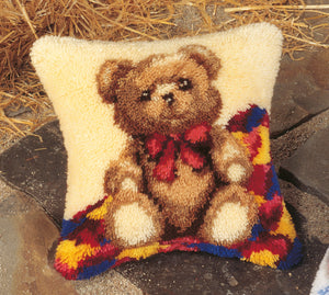 Cushion Latch Hook Kit ~ Teddy