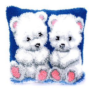 Cushion Latch Hook Kit ~ Polar Bear Cubs