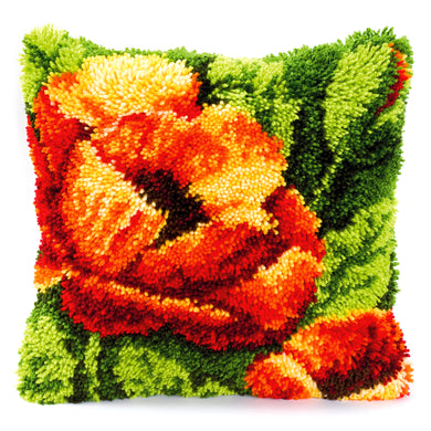 Cushion Latch Hook Kit ~ Poppies