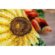 Load image into Gallery viewer, Cushion Latch Hook Kit ~ Sunflowers