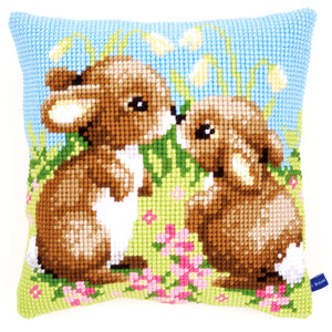 Cushion Cross Stitch Kit ~ Little Rabbits