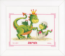 Load image into Gallery viewer, Birth Record Counted Cross Stitch Kit ~ Dragons