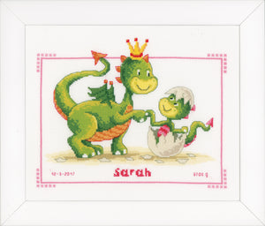 Birth Record Counted Cross Stitch Kit ~ Dragons