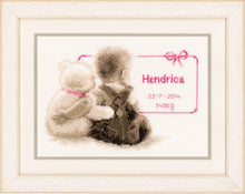 Load image into Gallery viewer, Birth Record Counted Cross Stitch Kit ~ Cuddle Teddy
