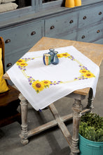Load image into Gallery viewer, Tablecloth Embroidery Kit ~ Sunflowers