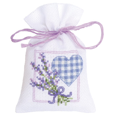 Gift Bag Counted Cross Stitch Kit ~ Lavender Heart