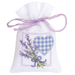 Gift Bag Counted Cross Stitch Kit ~ Lavender Heart
