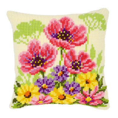 Cushion Cross Stitch Kit ~ Poppies