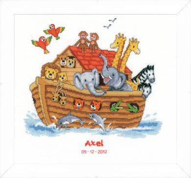Birth Record Counted Cross Stitch Kit ~ Noah's Ark