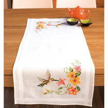 Load image into Gallery viewer, Table Runner Embroidery Kit ~ Hummingbird