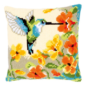 Cushion Cross Stitch Kit ~ Hummingbird