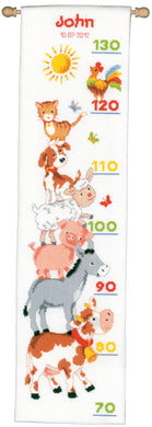 Counted Cross Stitch Kit ~ Height Chart Farm Animals