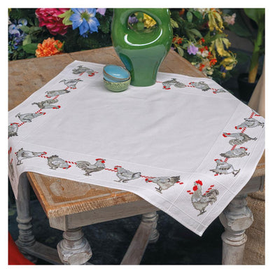 Chickens Tablecloth Cross Stitch Kit