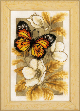 Counted Cross Stitch Kit ~ Miniatures Butterfly on Flowers