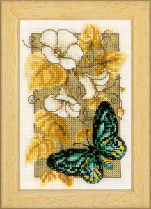 Counted Cross Stitch Kit ~ Miniatures Butterfly on Flowers