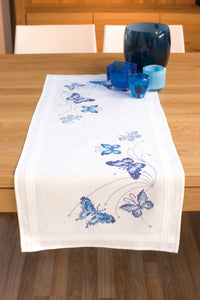 Embroidery Kit Table Runner ~ Blue Butterflies
