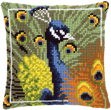 Cushion Cross Stitch Kit ~ Peacock