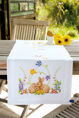 Embroidery Kit Table Runner ~ Rabbits