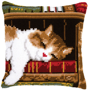 Cushion Cross Stitch Kit ~ Cat Sleeping