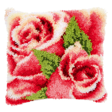 Cushion Latch Hook Kit ~ Pink Roses