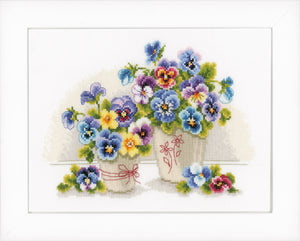 Counted Cross Stitch Kit ~ Pretty Pansies