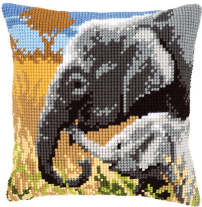 Cushion Cross Stitch Kit ~ Elephants