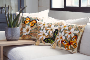 Cushion Cross Stitch Kit ~ Green Butterfly