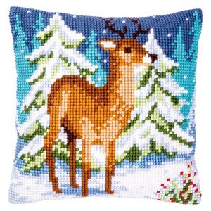 Cushion Cross Stitch Kit ~ Deer in Winter