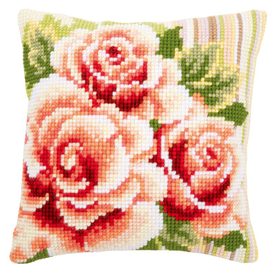 Cushion Cross Stitch Kit ~ Pink Roses I