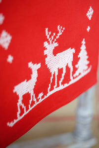 Table Runner Cross Stitch Kit ~ Christmas Deer