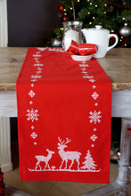 Load image into Gallery viewer, Table Runner Cross Stitch Kit ~ Christmas Deer