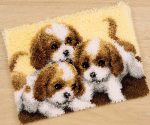 Rug Latch Hook Kit ~ Three Puppies