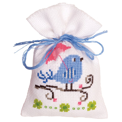 Counted Cross Stitch Kit ~ Gift Bag Blue Bird