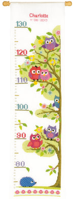 Counted Cross Stitch Kit ~ Height Chart Owls