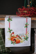 Load image into Gallery viewer, Cross Stitch Kit Table Runner ~ Aida Robins in Winter