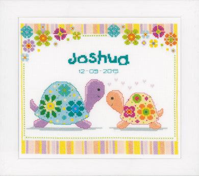 Counted Cross Stitch Kit ~ Birth Record Colourful Turtles