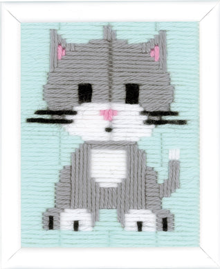 Long Stitch Kit ~ Grey Kitty