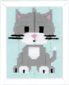 Long Stitch Kit ~ Grey Kitty