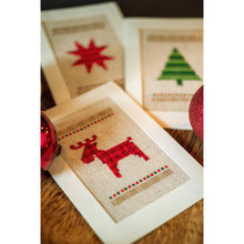 Load image into Gallery viewer, Counted Cross Stitch Kit ~ Greeting Card Christmas Set of 3